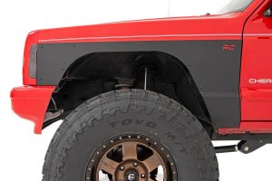 Jeep Cherokee Full Body Armor - Front + Rear - Rough Country - Flat Black - '84-'96